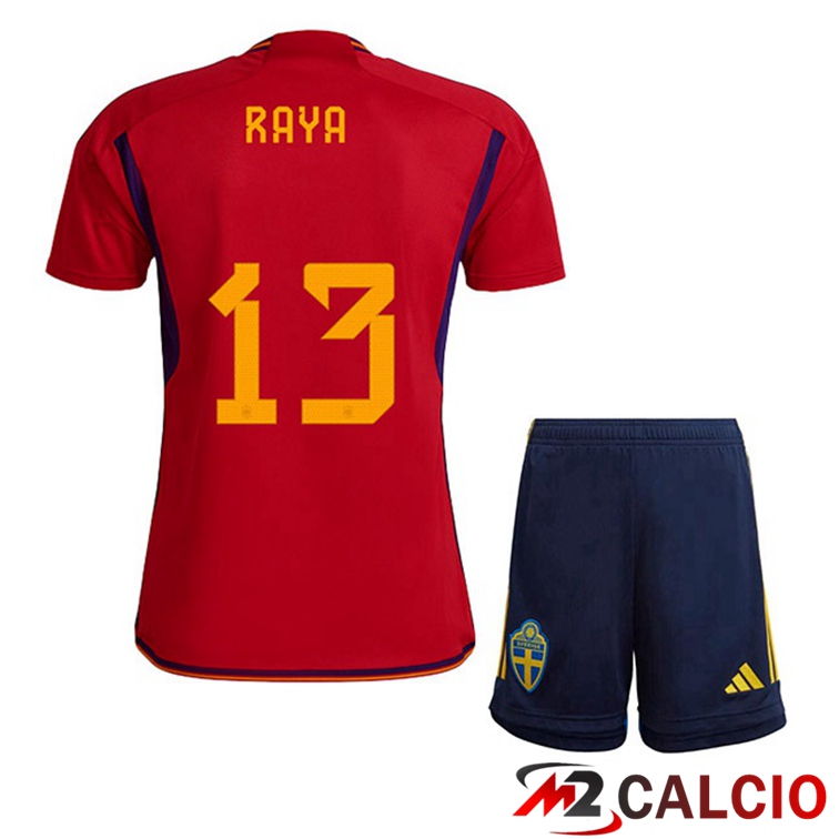 Maglie Calcio Spagna (RAYA 13) Bambino Prima Rosso 2022/2023