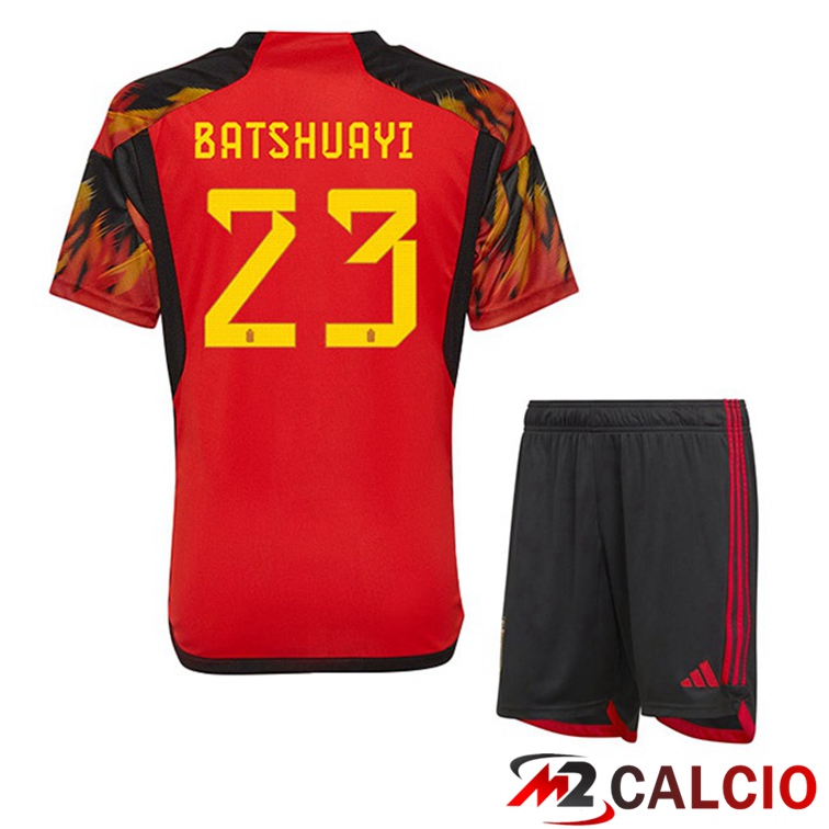 Maglie Calcio Belgio (BATSHUAYI 23) Bambino Prima Rosso 2022/2023