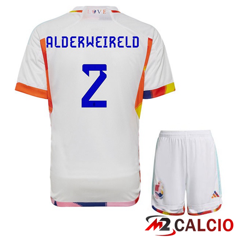 Maglie Calcio Belgio (ALDERWEIRELD 2) Bambino Seconda Bianco 2022/2023