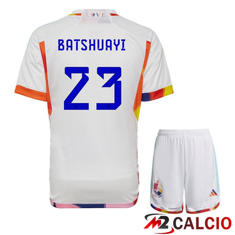 Maglie Calcio Belgio (BATSHUAYI 23) Bambino Seconda Bianco 2022/2023