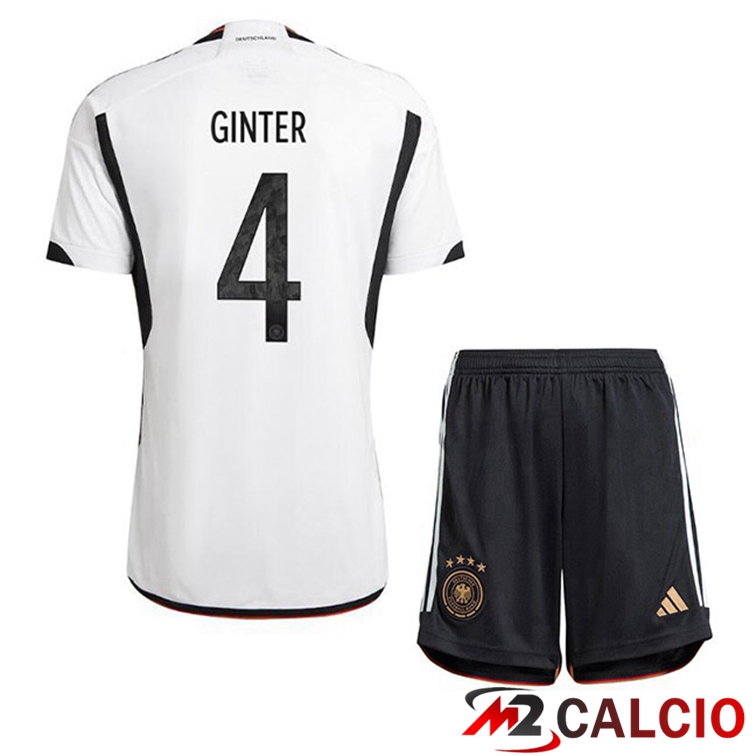 Maglie Calcio Germania (GINTER 4) Bambino Prima Nero Bianco 2022/2023