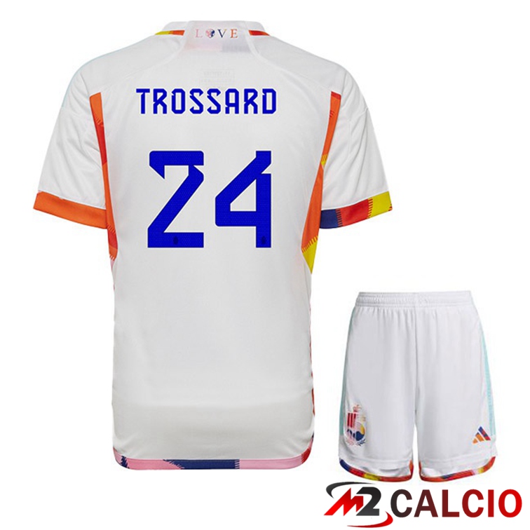 Maglie Calcio Belgio (TROSSARD 24) Bambino Seconda Bianco 2022/2023