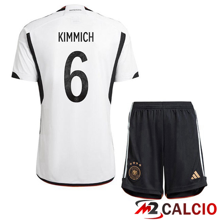 Maglie Calcio Germania (KIMMICH 6) Bambino Prima Nero Bianco 2022/2023