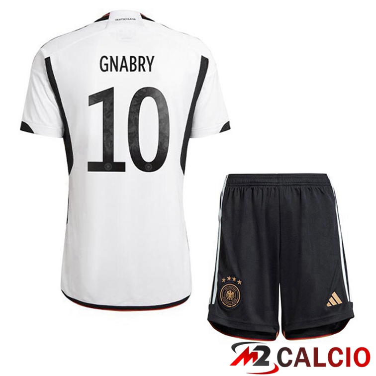 Maglie Calcio Germania (GNABRY 10) Bambino Prima Nero Bianco 2022/2023