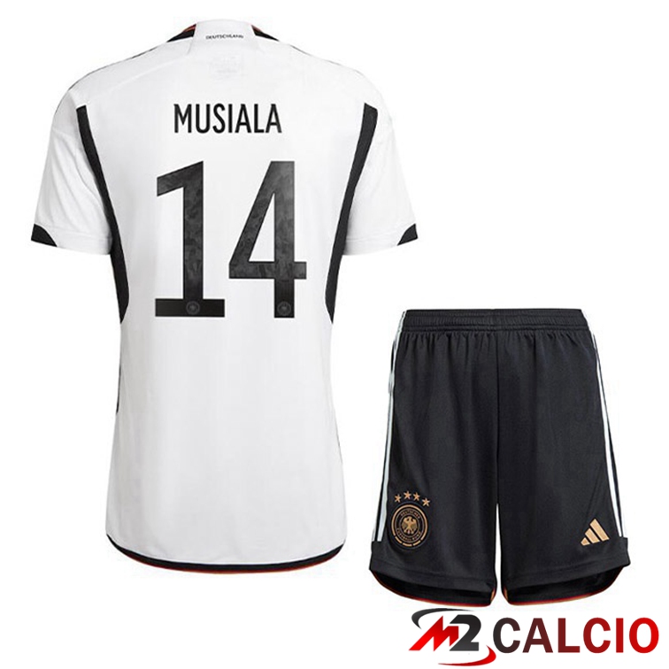Maglie Calcio Germania (MUSIALA 14) Bambino Prima Nero Bianco 2022/2023