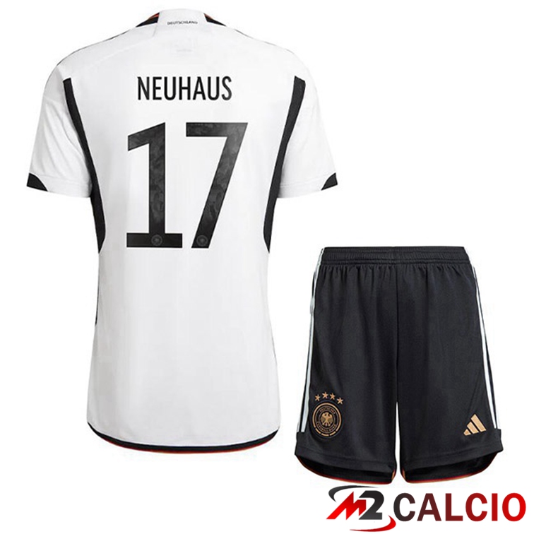 Maglie Calcio Germania (NEUHAUS 17) Bambino Prima Nero Bianco 2022/2023