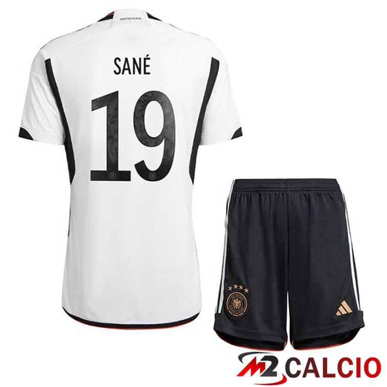 Maglie Calcio Germania (SANÉ 19) Bambino Prima Nero Bianco 2022/2023