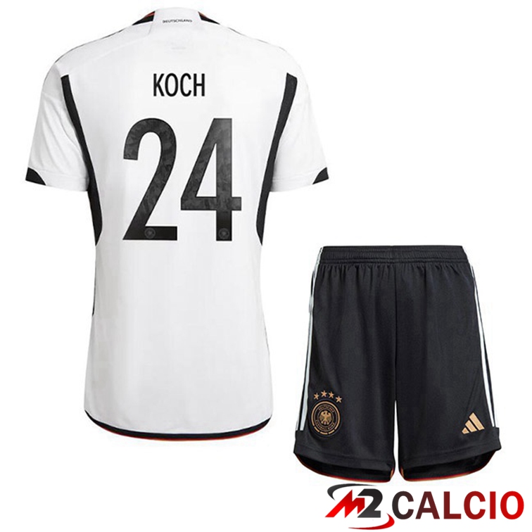 Maglie Calcio Germania (KOCH 24) Bambino Prima Nero Bianco 2022/2023