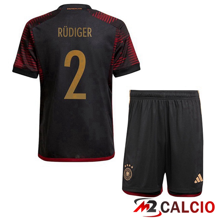 Maglie Calcio Germania (RÜDIGER 2) Bambino Seconda Nero 2022/2023