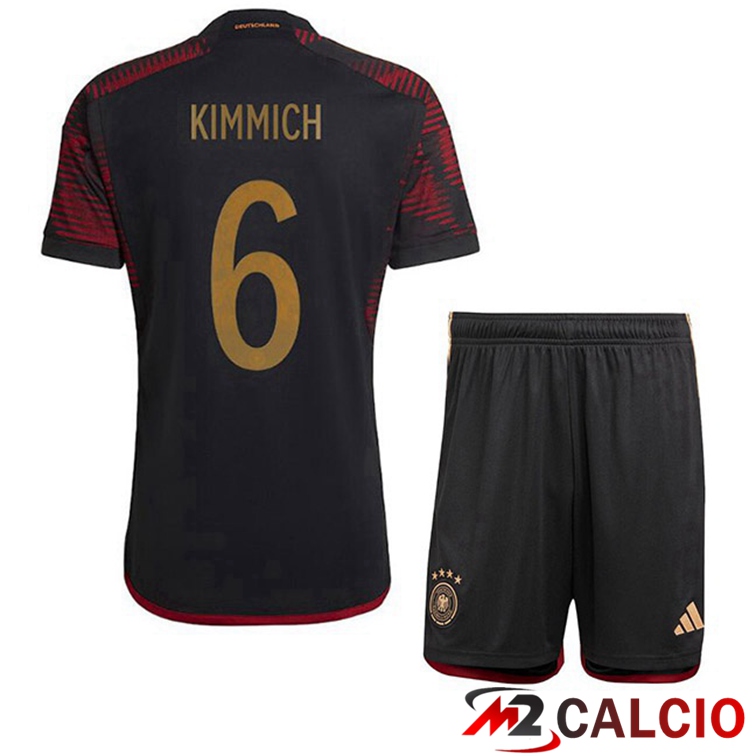 Maglie Calcio Germania (KIMMICH 6) Bambino Seconda Nero 2022/2023
