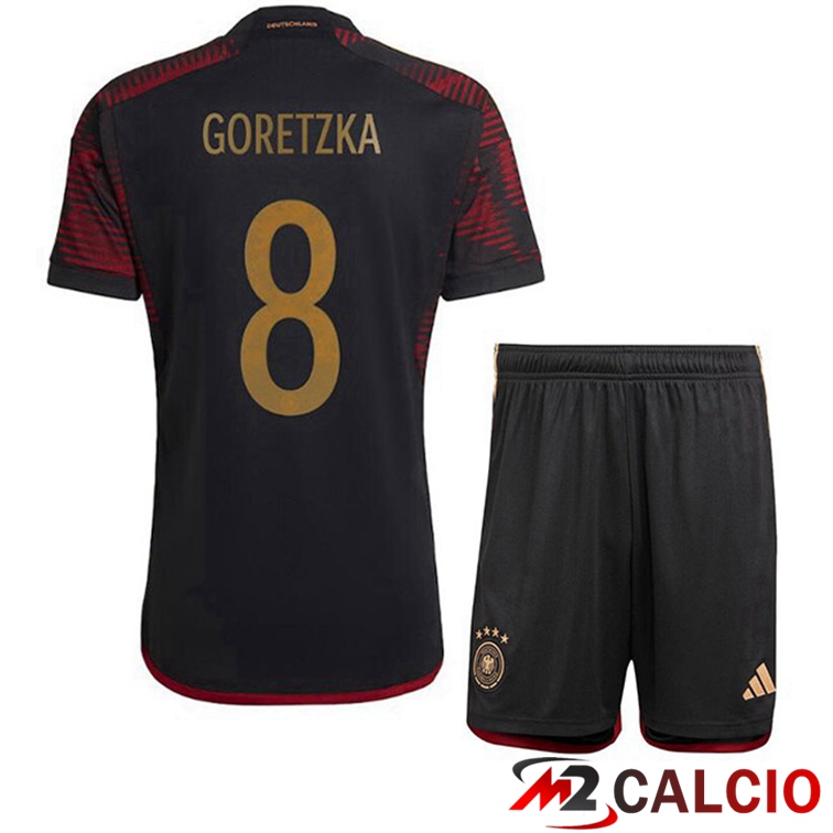 Maglie Calcio Germania (GORETZKA 8) Bambino Seconda Nero 2022/2023