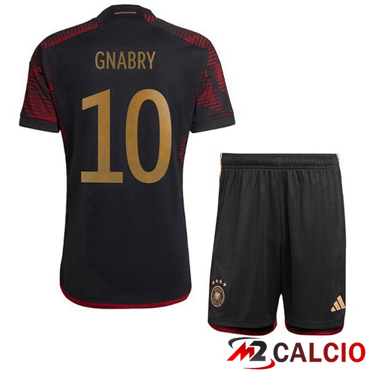 Maglie Calcio Germania (GNABRY 10) Bambino Seconda Nero 2022/2023