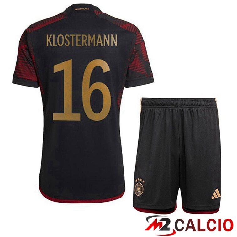 Maglie Calcio Germania (KLOSTERMANN 16) Bambino Seconda Nero 2022/2023
