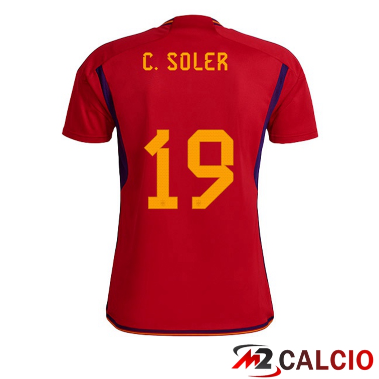 Maglie Calcio Spagna (C. SOLER 19) Prima Rosso 2022/2023