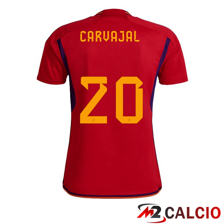 Maglie Calcio Spagna (CARVAJAL 20) Prima Rosso 2022/2023
