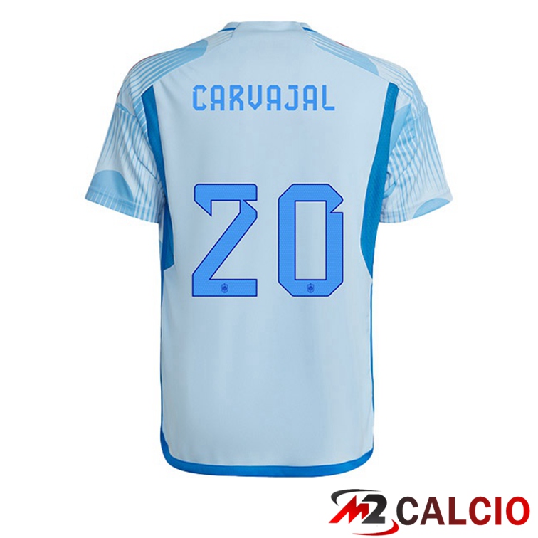 Maglie Calcio Spagna (CARVAJAL 20) Seconda Blu Bianco 2022/2023