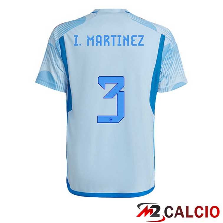 Maglie Calcio Spagna (I. MARTINEZ 3) Seconda Blu Bianco 2022/2023