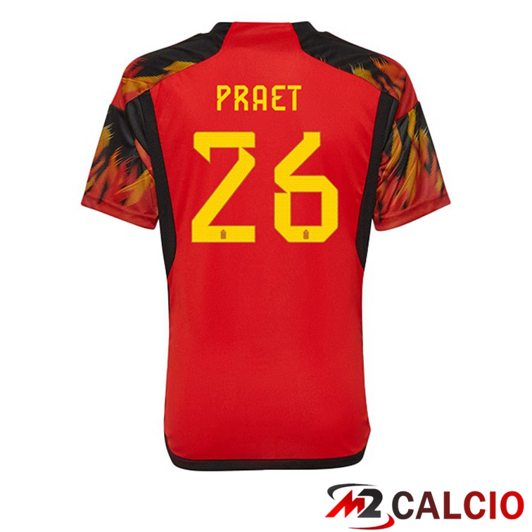 Maglie Calcio Belgio (PRAET 26) Prima Rosso 2022/2023