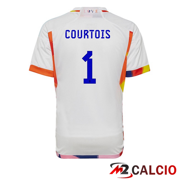 Maglie Calcio Belgio (COURTOIS 1) Seconda Bianco 2022/2023