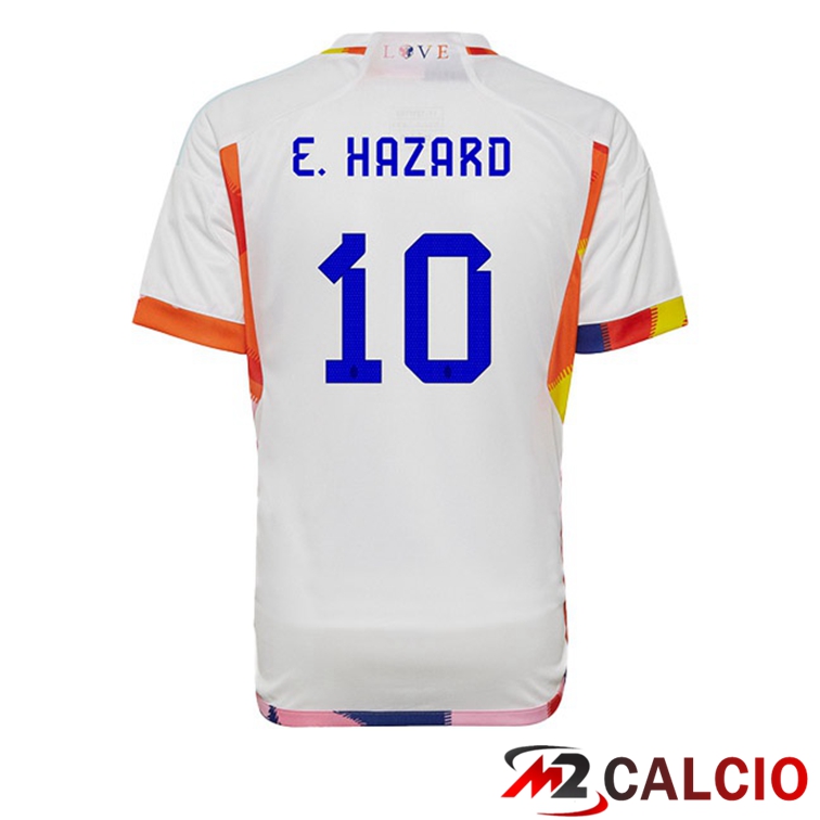 Maglie Calcio Belgio (E.HAZARD 10) Seconda Bianco 2022/2023