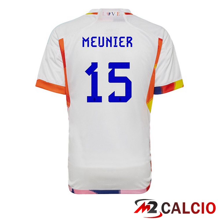 Maglie Calcio Belgio (MEUNIER 15) Seconda Bianco 2022/2023