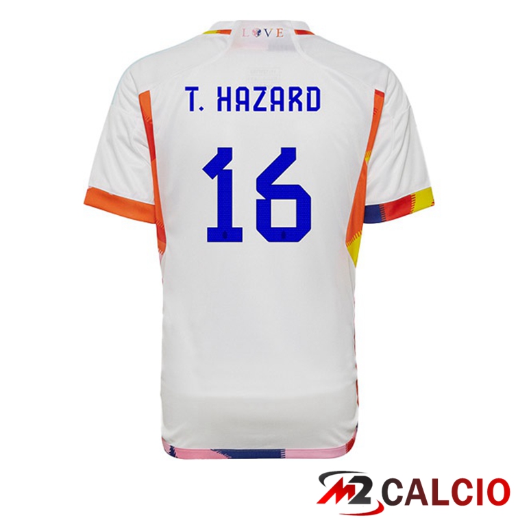 Maglie Calcio Belgio (T. HAZARD 16) Seconda Bianco 2022/2023