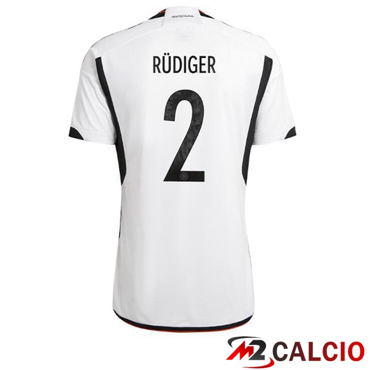 Maglie Calcio Germania (RÜDIGER 2) Prima Nero Bianco 2022/2023