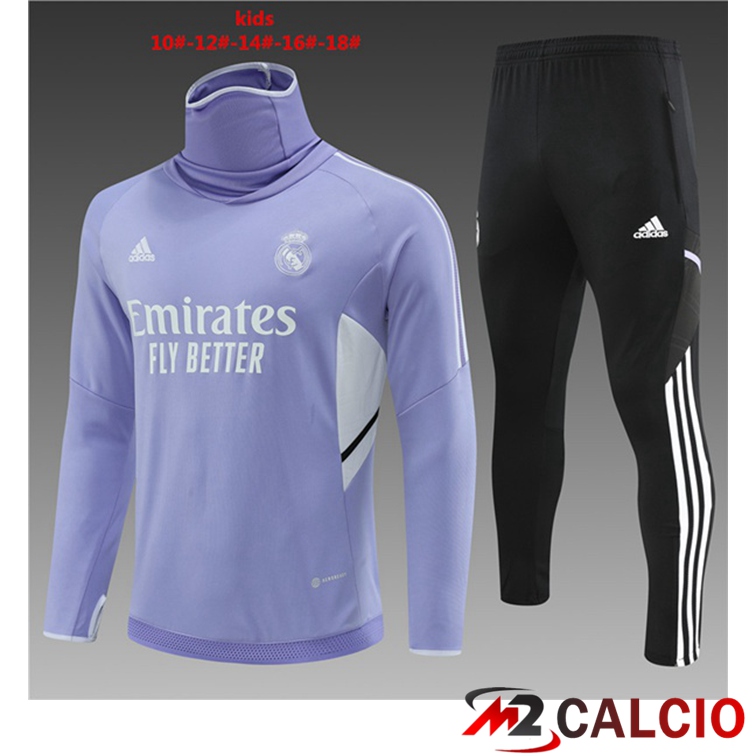 Tuta Calcio Real Madrid Collo Alto Bambino Porpora 2022/2023
