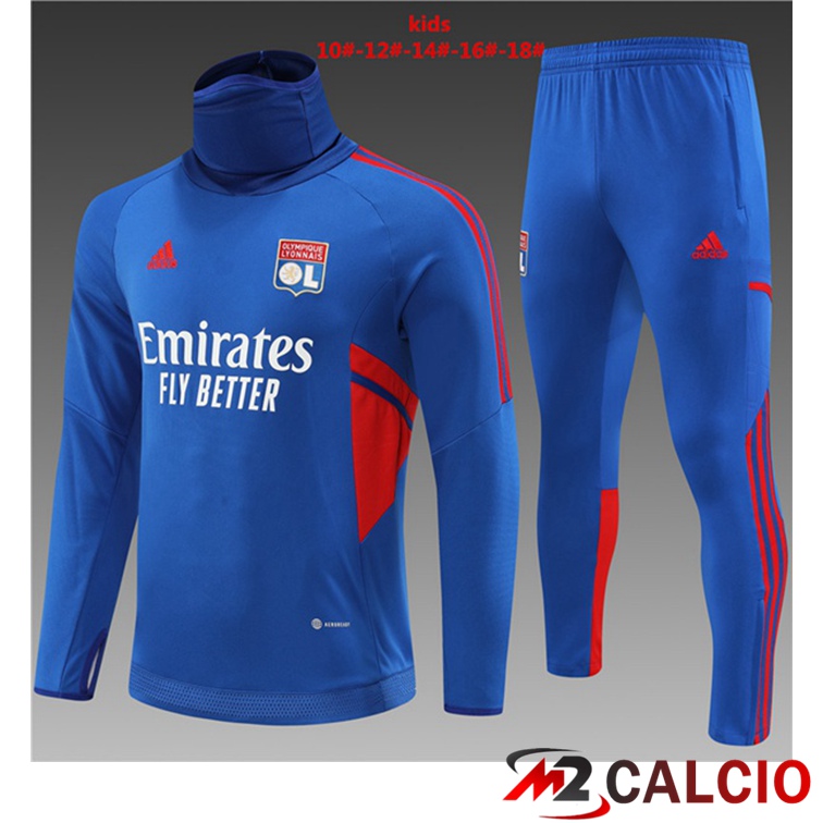 Tuta Calcio Lyon OL Collo Alto Bambino Blu 2022/2023