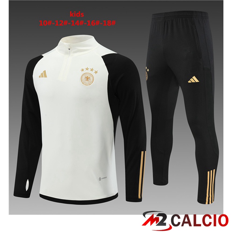 Tuta Calcio Germania Bambino Bianco Nero 2022/2023