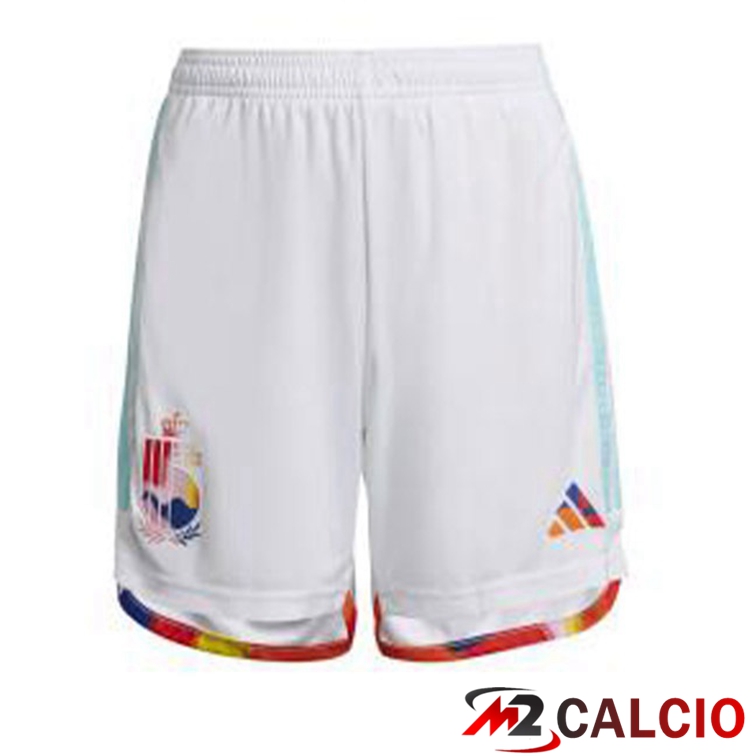 Pantaloncini Calcio Belgio Seconda Bianco 2022/2023