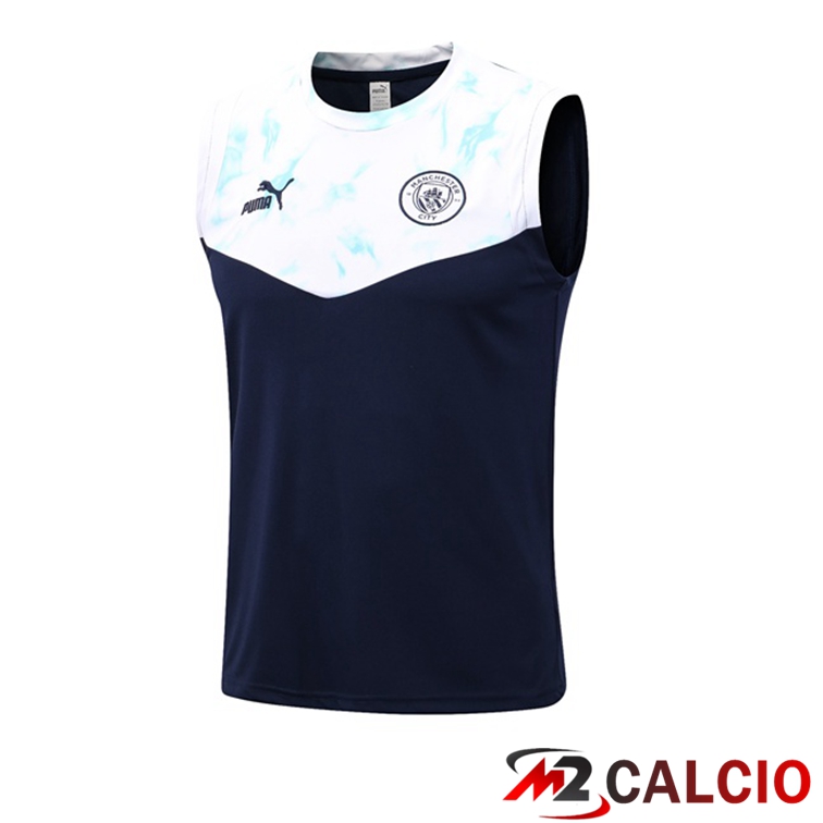 Canotta Calcio Manchester City Blu Bianco 2022/2023