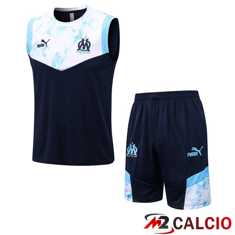 Canotta Calcio Marsiglia OM + Shorts Nero Bianco 2022/2023