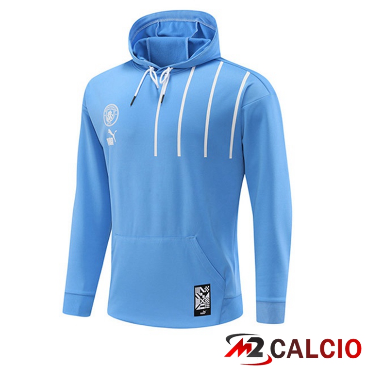 Felpa Con Cappuccio Manchester City Blu 2022/2023
