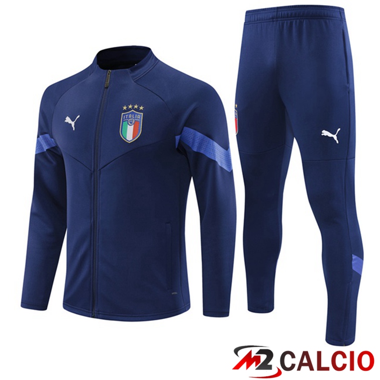 Insieme Tuta Calcio - Giacca Italia Blu Royal 2022/2023
