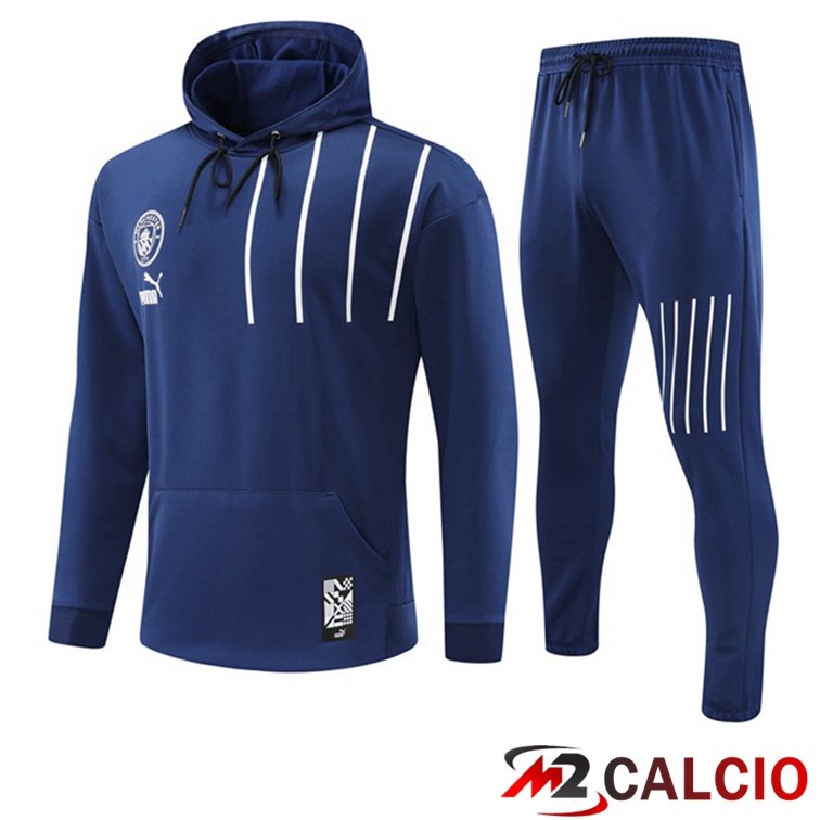 Insieme Giacca Con Cappuccio Tuta Manchester City Blu Royal 2022/2023