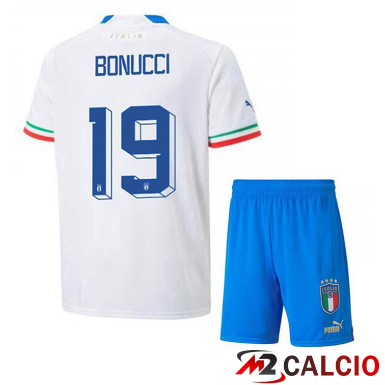 Maglie Calcio Italia (Bonucci 19) Bambino Seconda Bianco 2022/2023