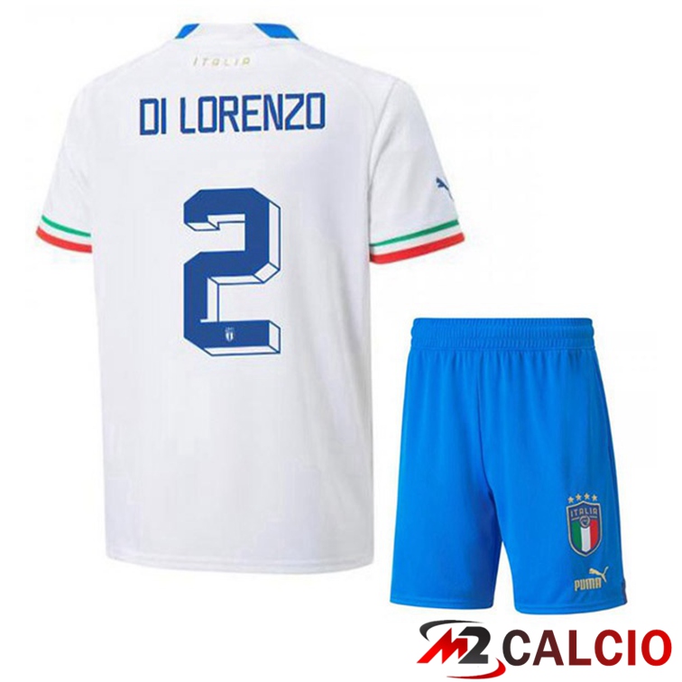 Maglie Calcio Italia (Di Lorenzo 2) Bambino Seconda Bianco 2022/2023