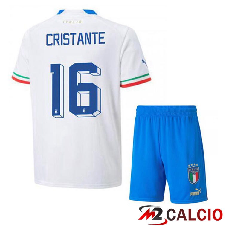 Maglie Calcio Italia (Cristante 16) Bambino Seconda Bianco 2022/2023