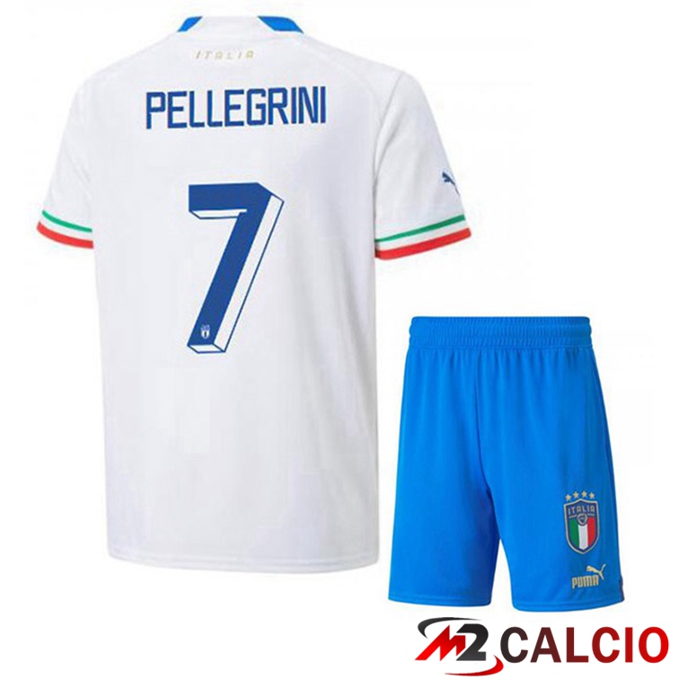 Maglie Calcio Italia (Pellegrini 7) Bambino Seconda Bianco 2022/2023