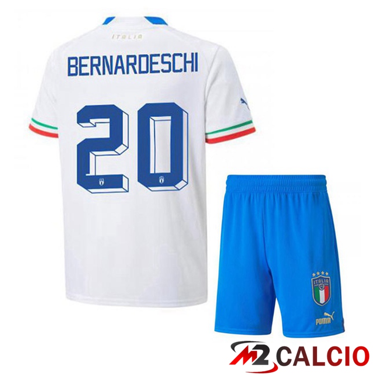 Maglie Calcio Italia (Bernardeschi 20) Bambino Seconda Bianco 2022/2023