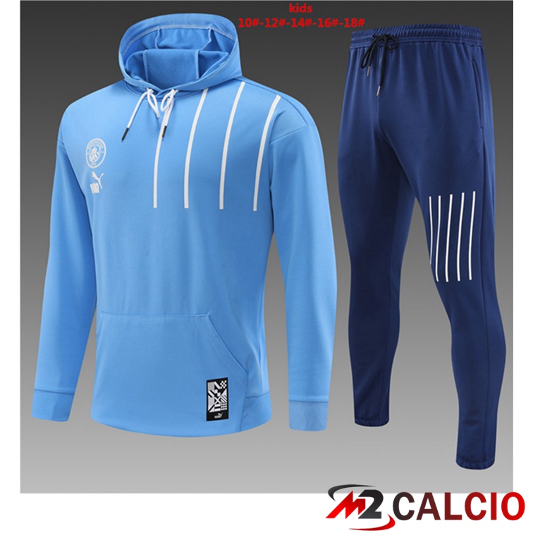 Insieme Giacca Con Cappuccio Tuta Manchester City Bambino Blu 2022/2023