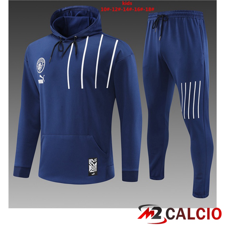Insieme Giacca Con Cappuccio Tuta Manchester City Bambino Blu Royal 2022/2023