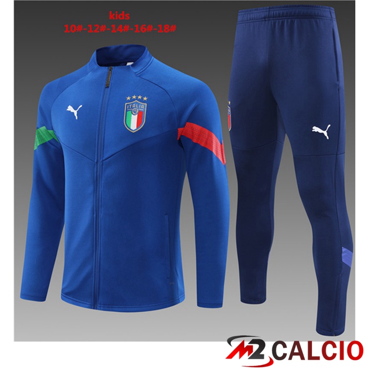 Insieme Tuta Calcio - Giacca Italia Bambino Blu 2022/2023