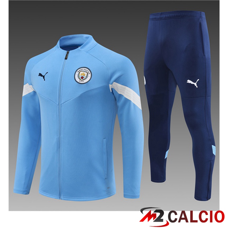 Insieme Tuta Calcio - Giacca Manchester City Bambino Blu 2022/2023