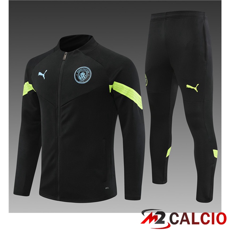 Insieme Tuta Calcio - Giacca Manchester City Bambino Nero 2022/2023