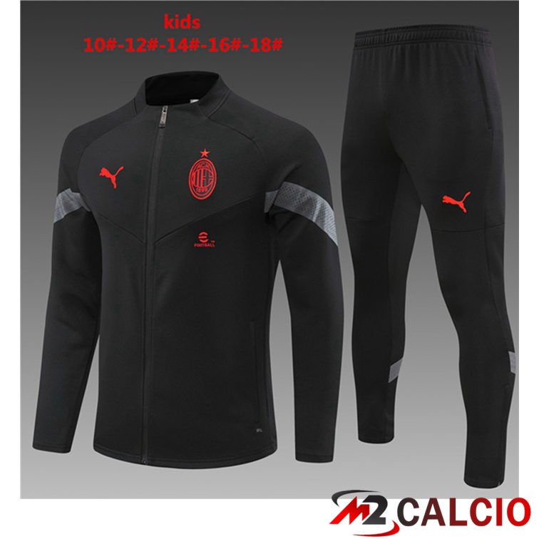 Insieme Tuta Calcio - Giacca AC Milan Bambino Nero 2022/2023