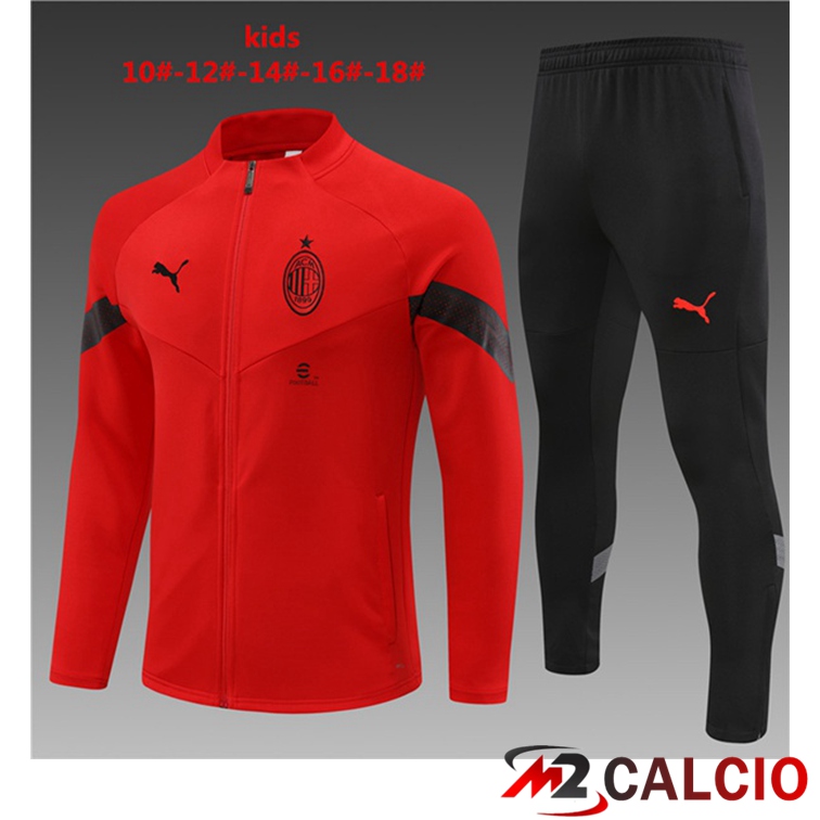 Insieme Tuta Calcio - Giacca AC Milan Bambino Rosso 2022/2023