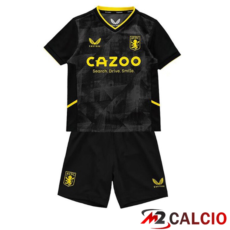 Maglie Calcio Aston Villa Bambino Terza Nero 2022/2023