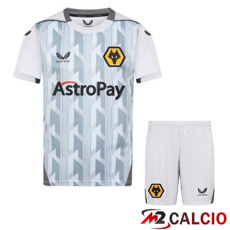 Maglie Calcio Wolves Bambino Terza Bianco Grigio 2022/2023